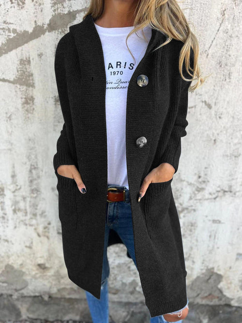 Anna | Lange gestreifte Strickjacke