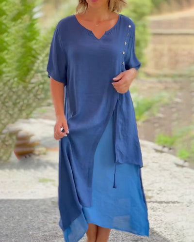 Vilma | Asymmetrisches Kurzarmkleid
