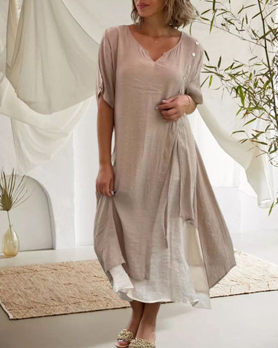 Vilma | Asymmetrisches Kurzarmkleid