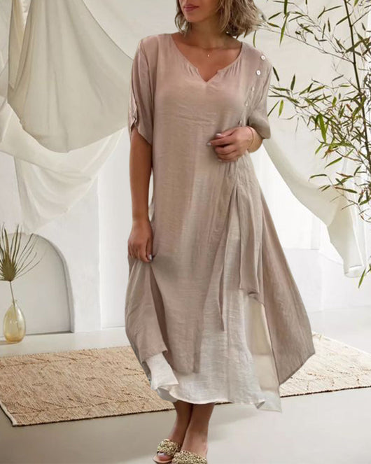 Vilma | Asymmetrisches Kurzarmkleid