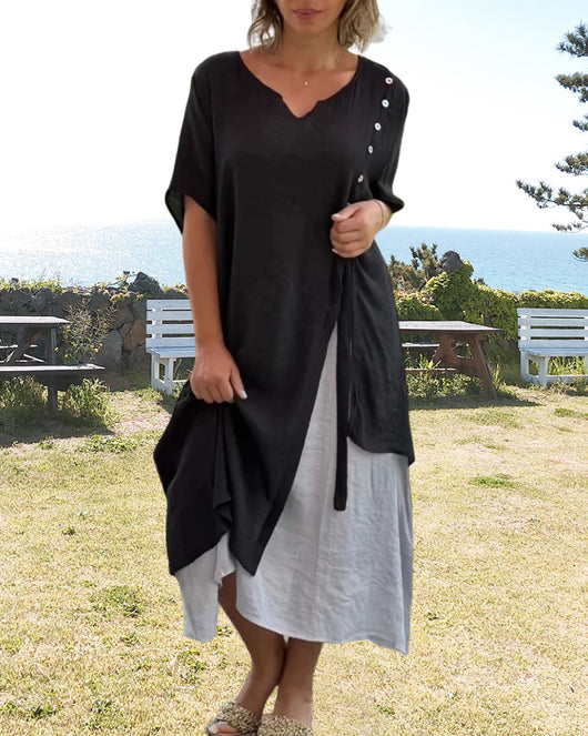Vilma | Asymmetrisches Kurzarmkleid