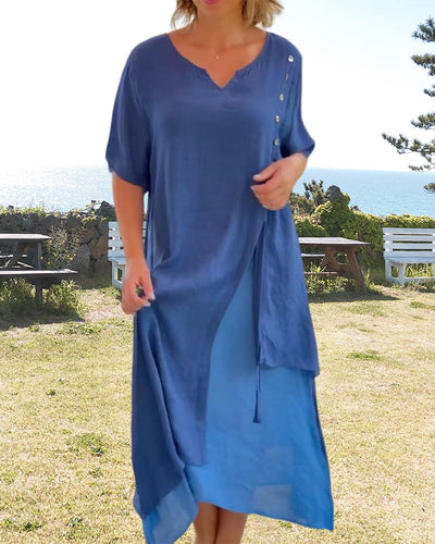 Vilma | Asymmetrisches Kurzarmkleid