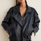 Noir | Kunstlederjacke mit Knöpfen