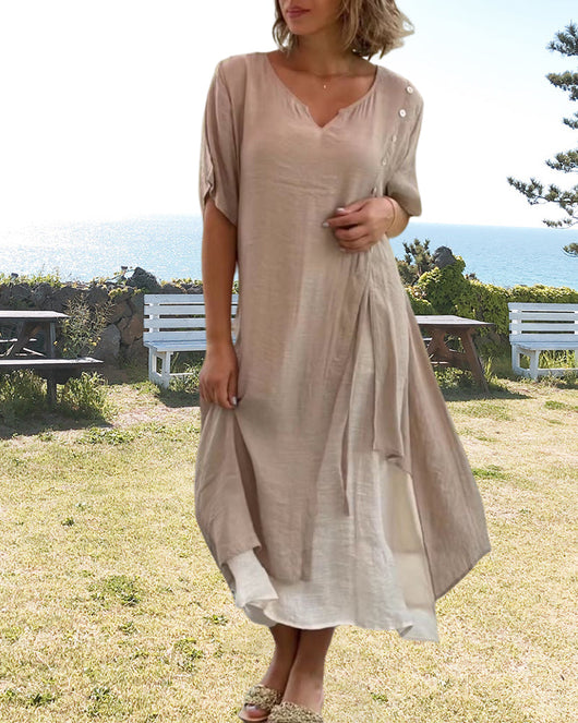 Vilma | Asymmetrisches Kurzarmkleid