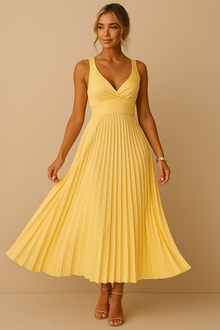 Sol | Langes Plisseekleid