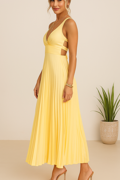 Sol | Langes Plisseekleid