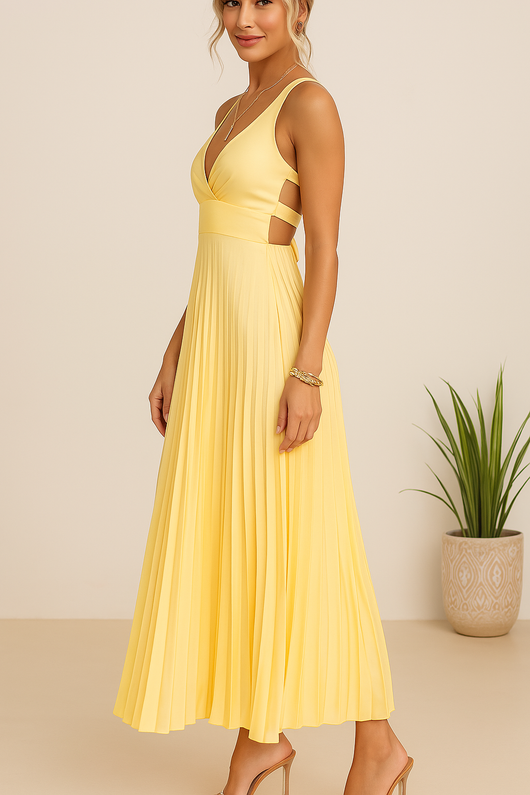 Sol | Langes Plisseekleid
