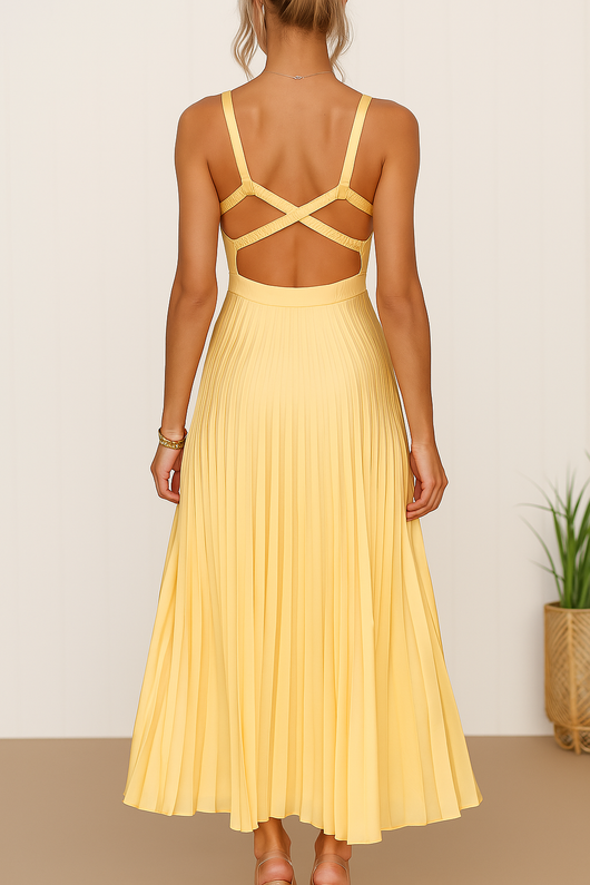 Sol | Langes Plisseekleid
