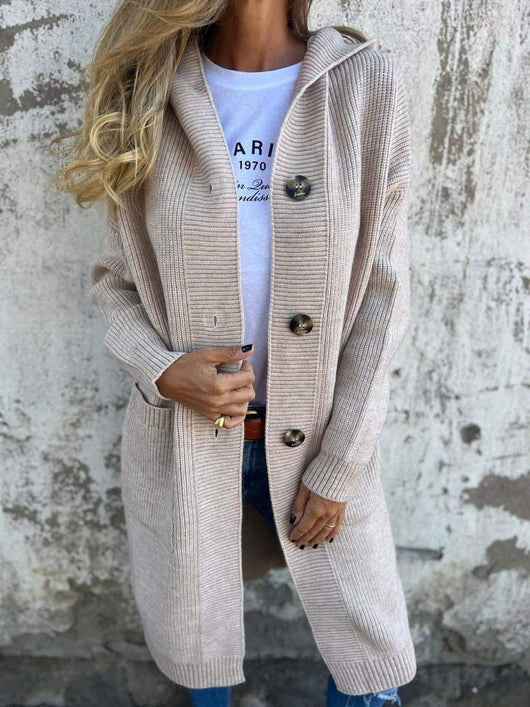 Anna | Lange gestreifte Strickjacke