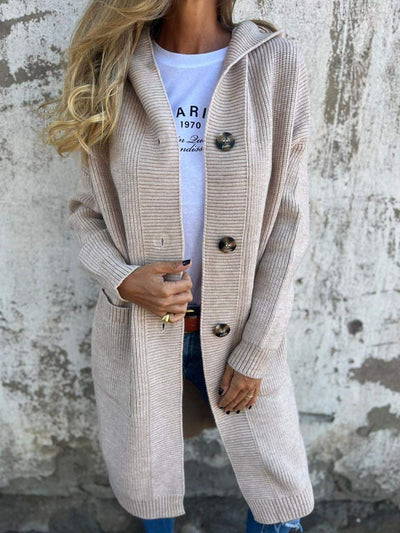 Anna | Lange gestreifte Strickjacke