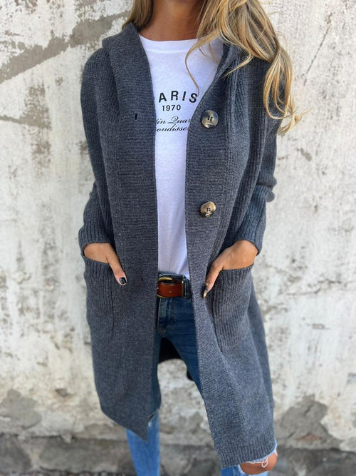 Anna | Lange gestreifte Strickjacke