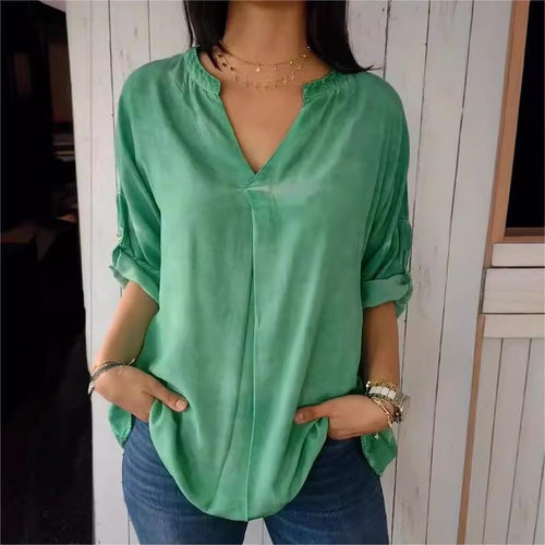 Lässige Bluse mit V-Ausschnitt