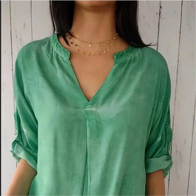 Lässige Bluse mit V-Ausschnitt