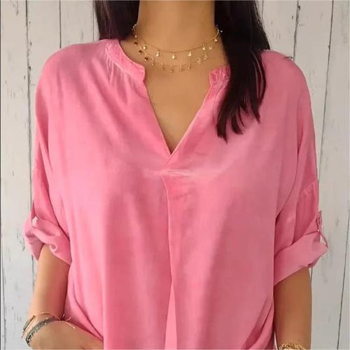 Lässige Bluse mit V-Ausschnitt