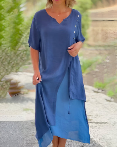 Vilma | Asymmetrisches Kurzarmkleid