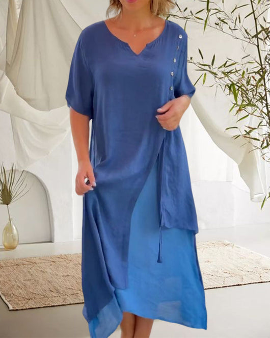Vilma | Asymmetrisches Kurzarmkleid