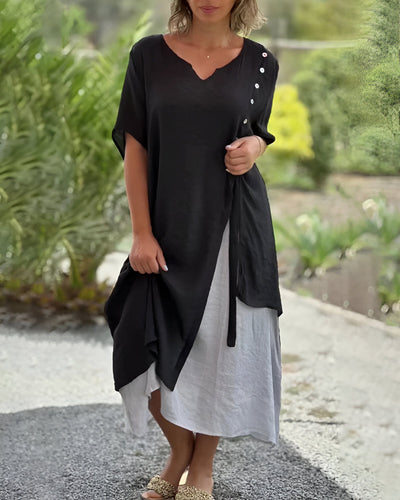 Vilma | Asymmetrisches Kurzarmkleid